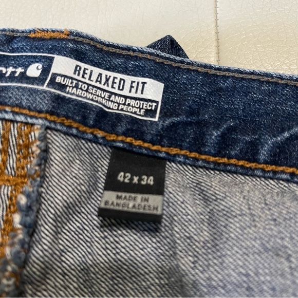 Carhartt Mens Relaxed Fit Jeans Size 42X34 Pre-Owned - Picture 7 of 9